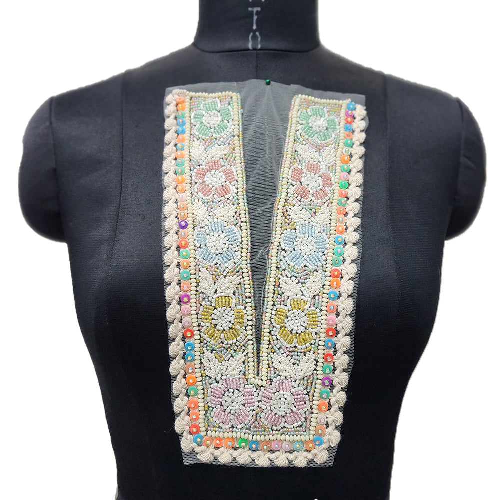 Pastel Multicolor Beads work Neck Patch