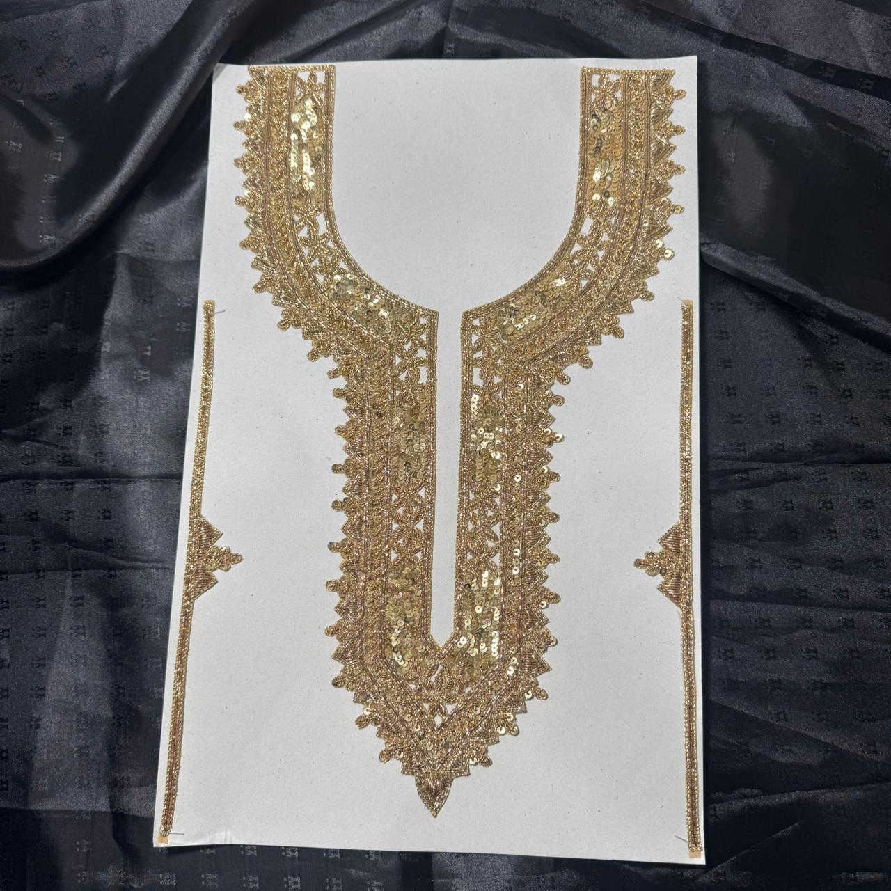 Luxury Sequin Embroidered Neck Patch Appliqué (1 piece)