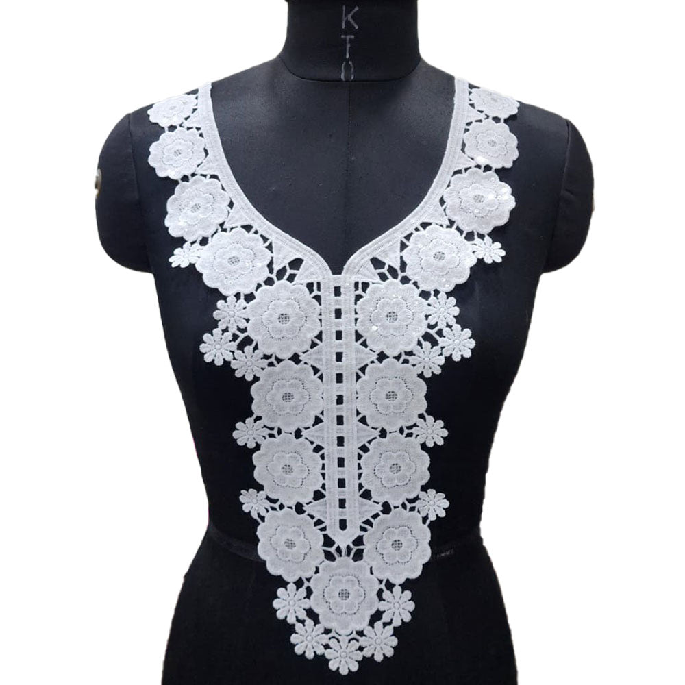 Elegant Floral Neckline Embroidery Patch for Kurtis & Dresses
