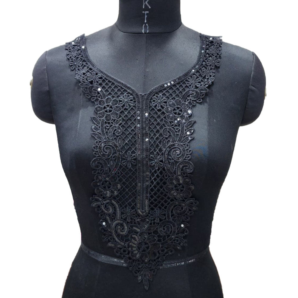 Premium Embroidered Neck Patch with Floral Detailing