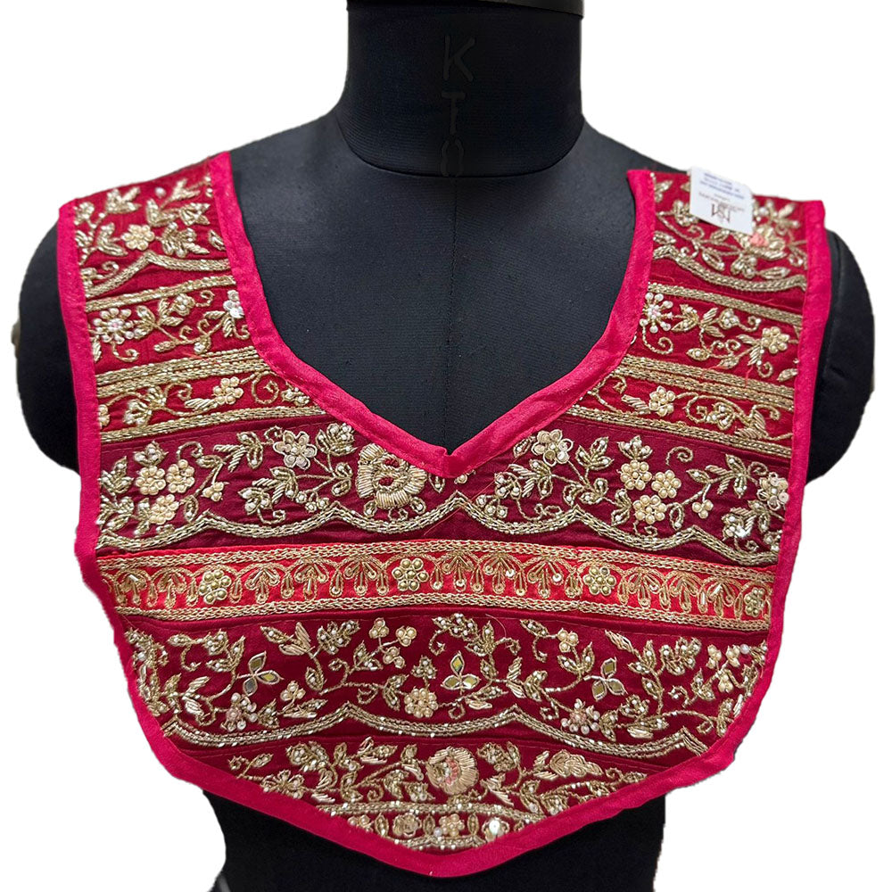 Elegant Floral Handwork Neckline Applique Patch