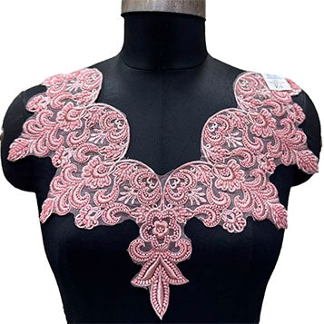 Luxury Floral Neck Embroidery Patch for Dresses