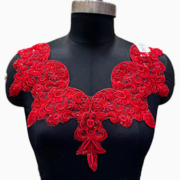 Luxury Floral Neck Embroidery Patch for Dresses