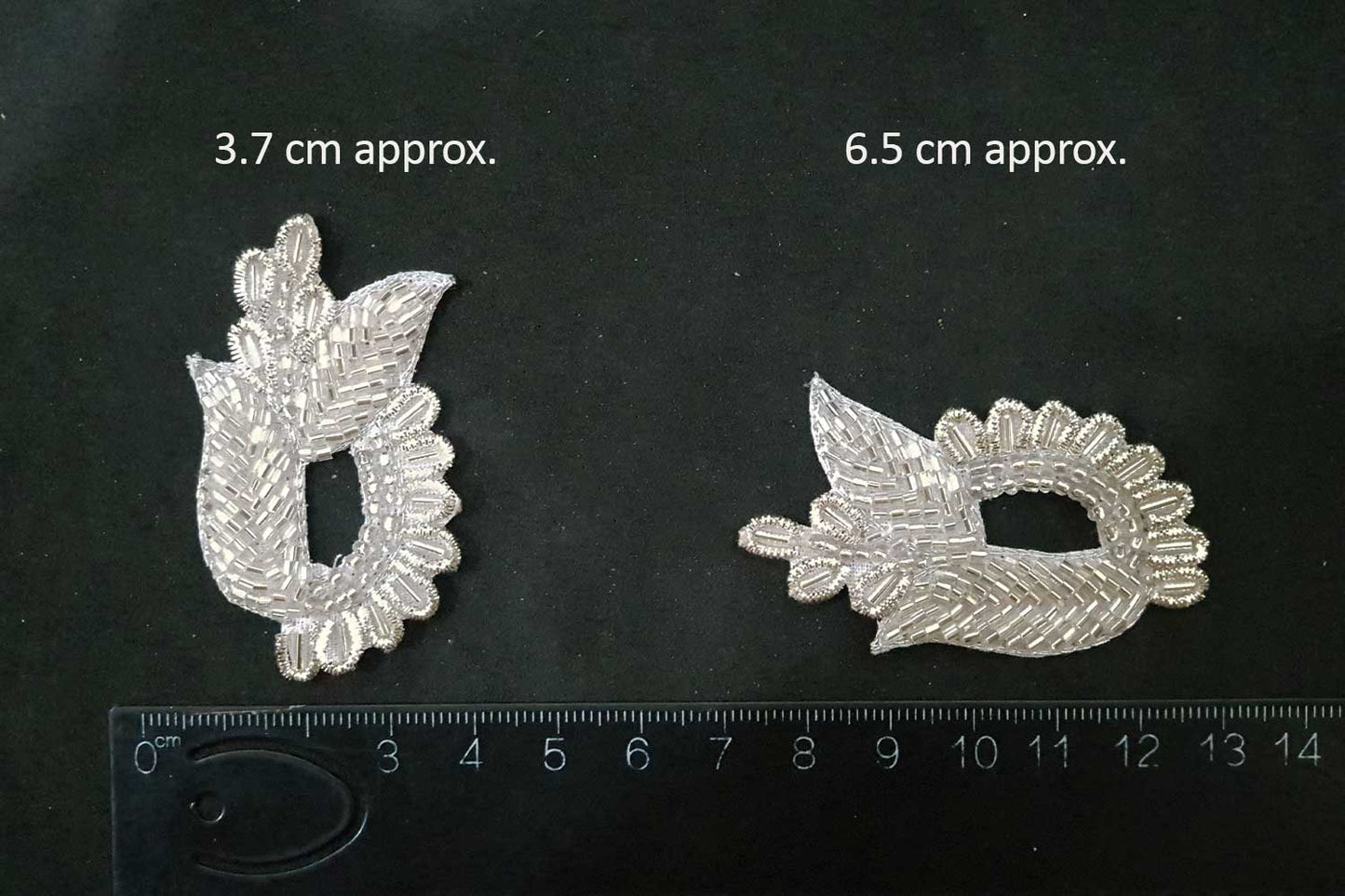 Silver Color Cutdana Nakshi Work Hand Embroidery Zardozi Patch