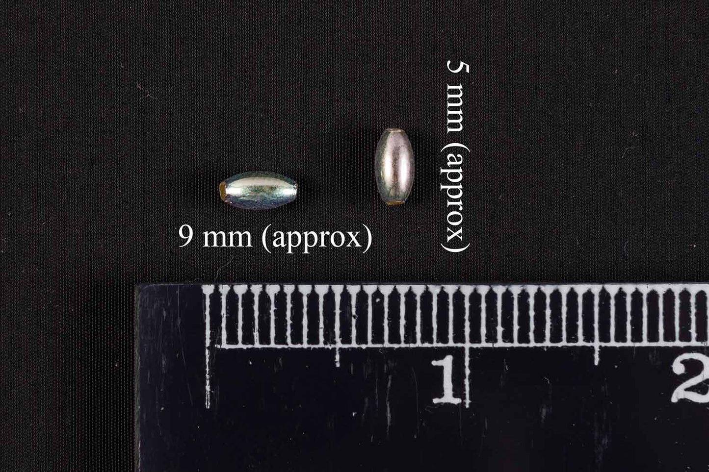 Silver Rainbow Color Oval/Surahi Shape Plastic Beads Package of 50 Grams