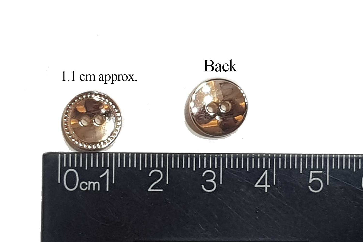 Elegant Glassy Finish Golden Metal Buttons (10 Pieces)