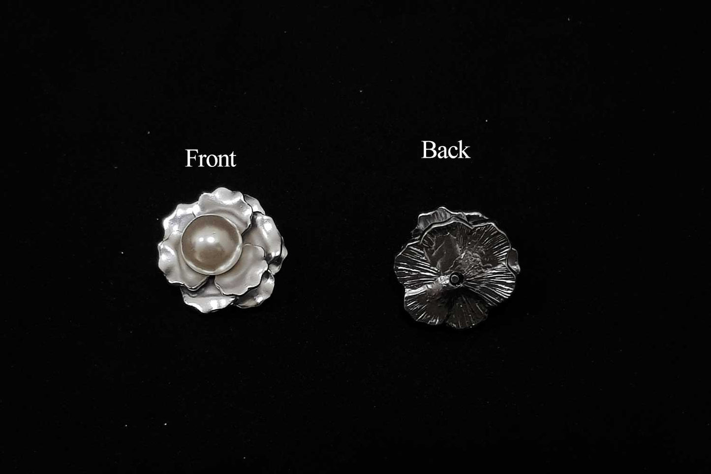 Flower Shape Metal Fancy Buttons with Center Pearl