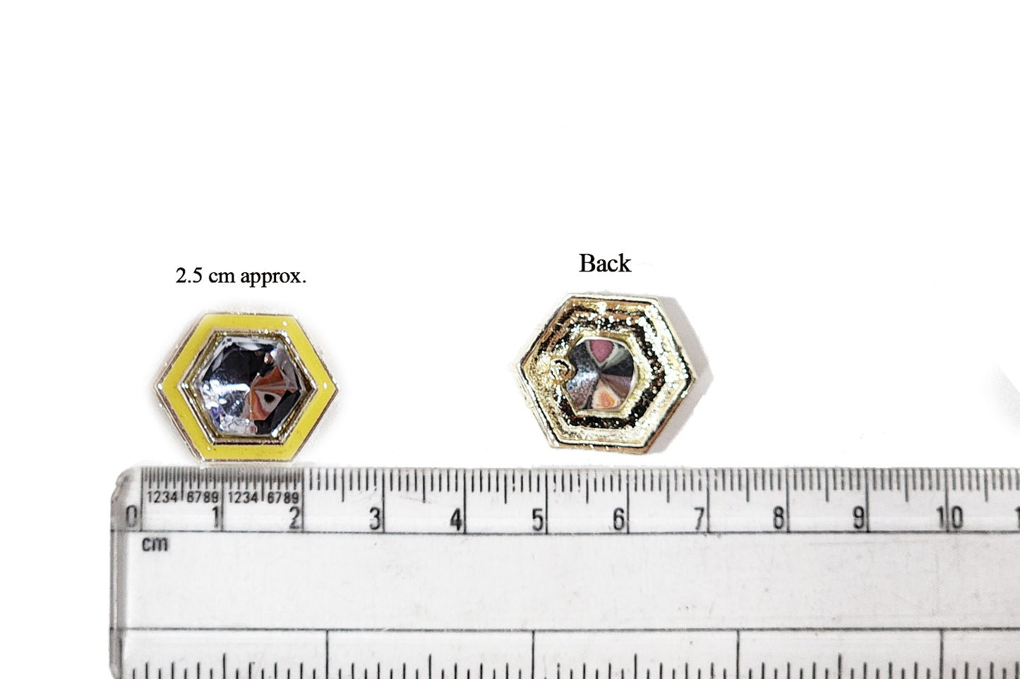 Trendy geometric design with stone embellishment Buttons