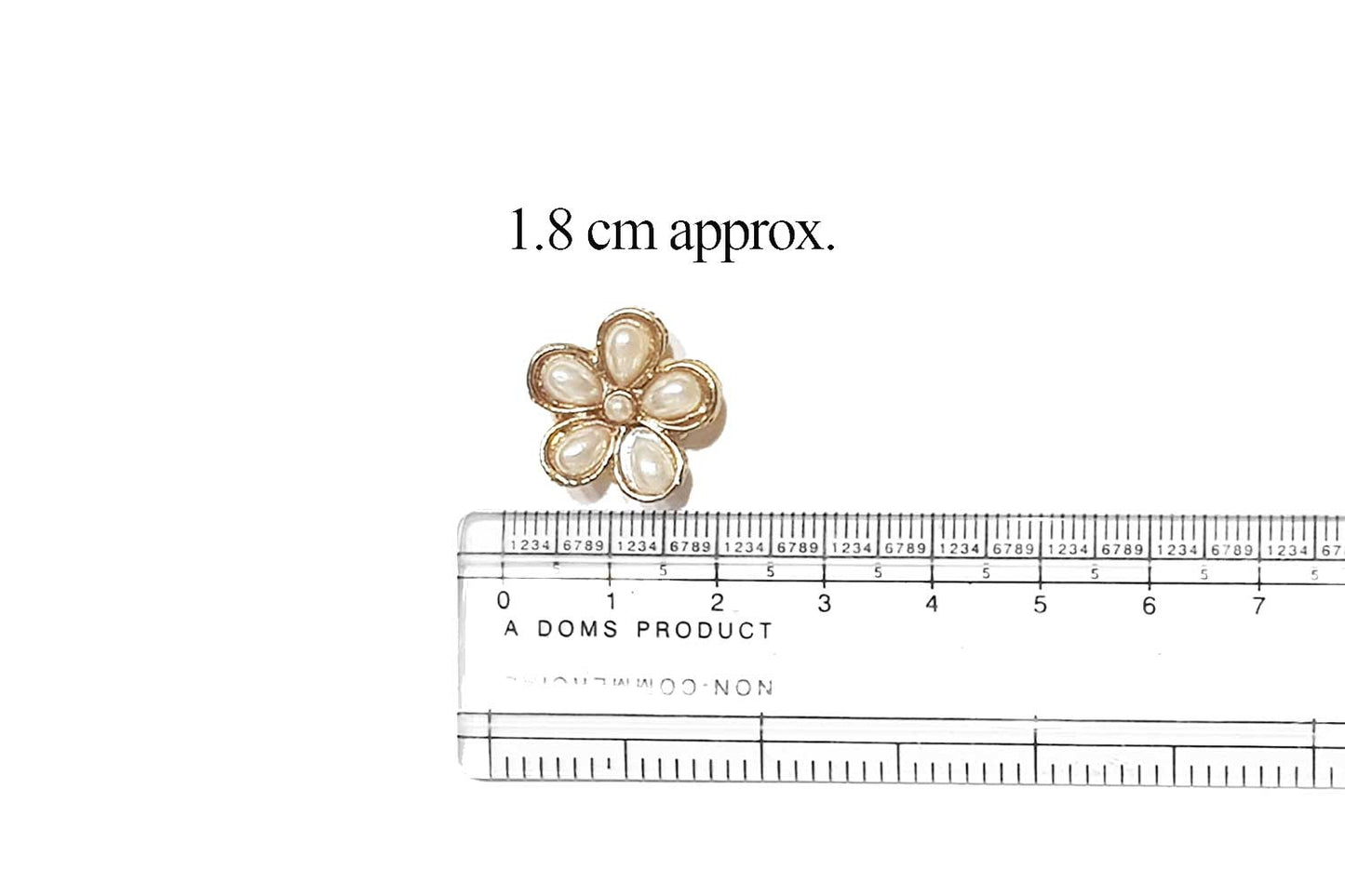 Golden White Pearl work Flower Shape Buttons