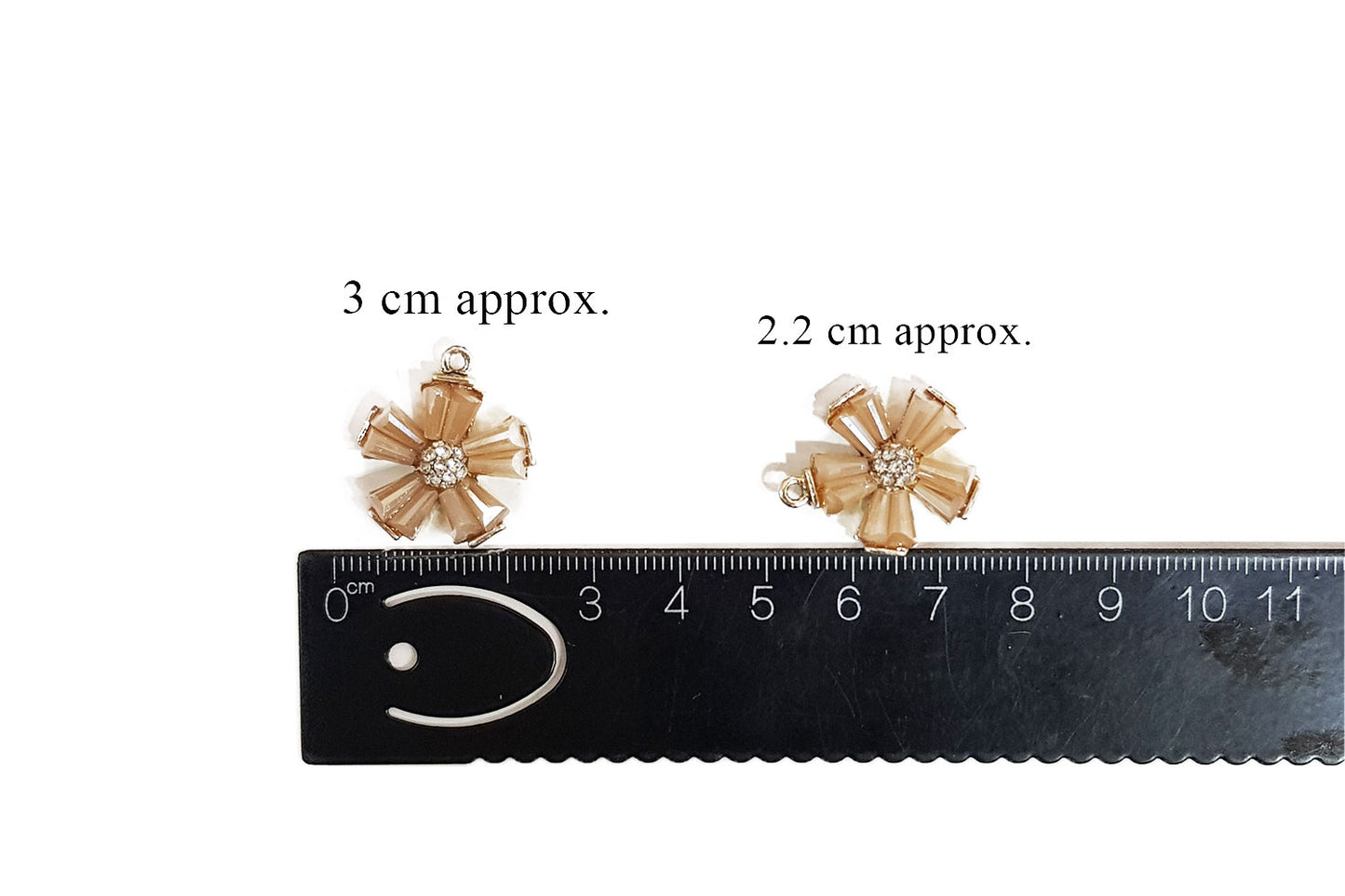Golden Crystal Beads Work Flower Shape Fancy Ladies Buttons