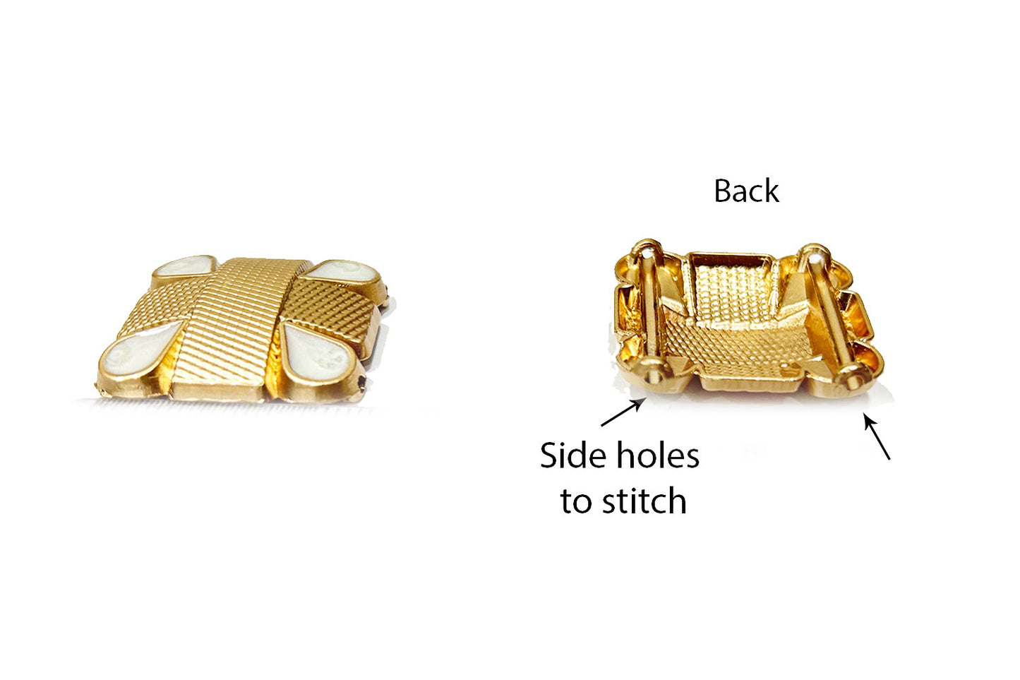 Metal Square Shape Designer Buttons 5 pcs
