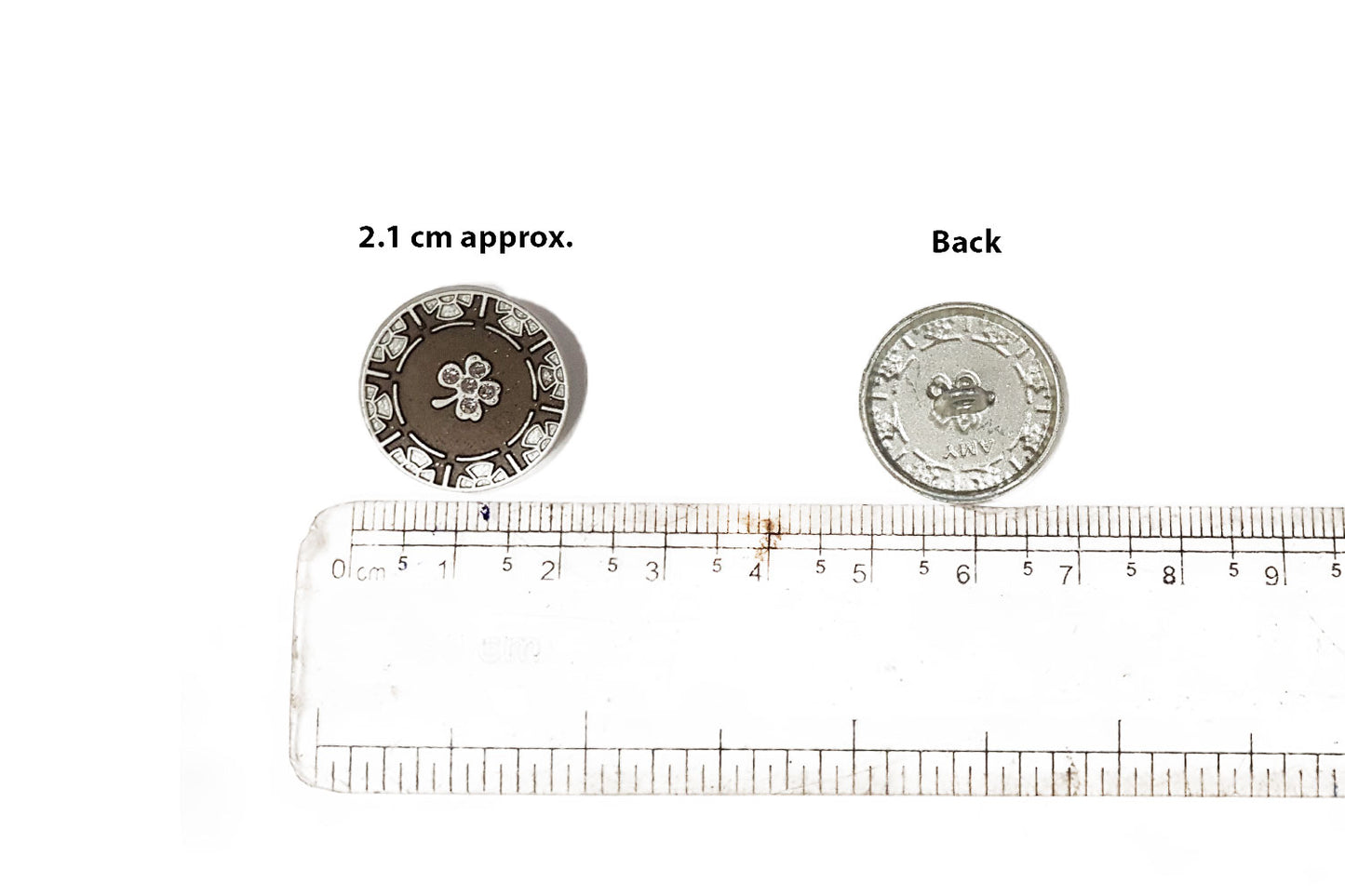 Metal Round Shape Buttons (5 Pcs)