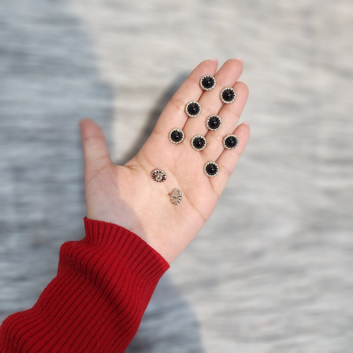 Black Centre stone fancy shirt buttons (10 Pieces)
