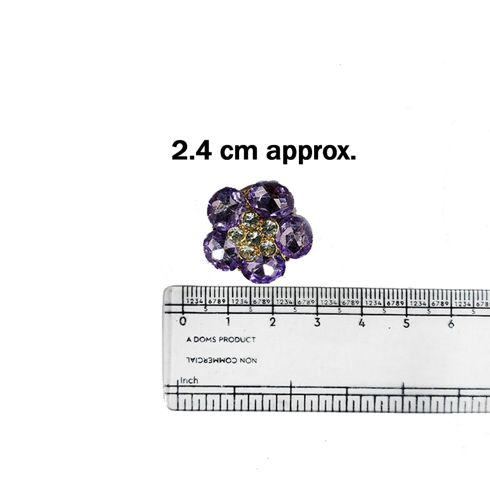 Pack of 3 Pieces Crystal Stone Buttons Design 5