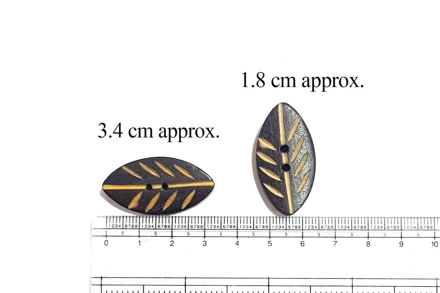 Wooden Leaf Shape Buttons (10 Pieces)