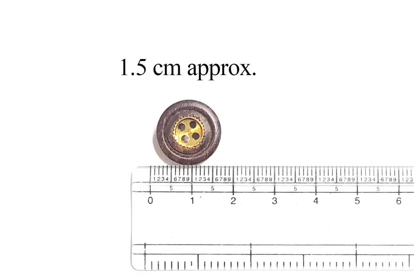 Coffee Brown Round Wooden Buttons (20 Pieces)
