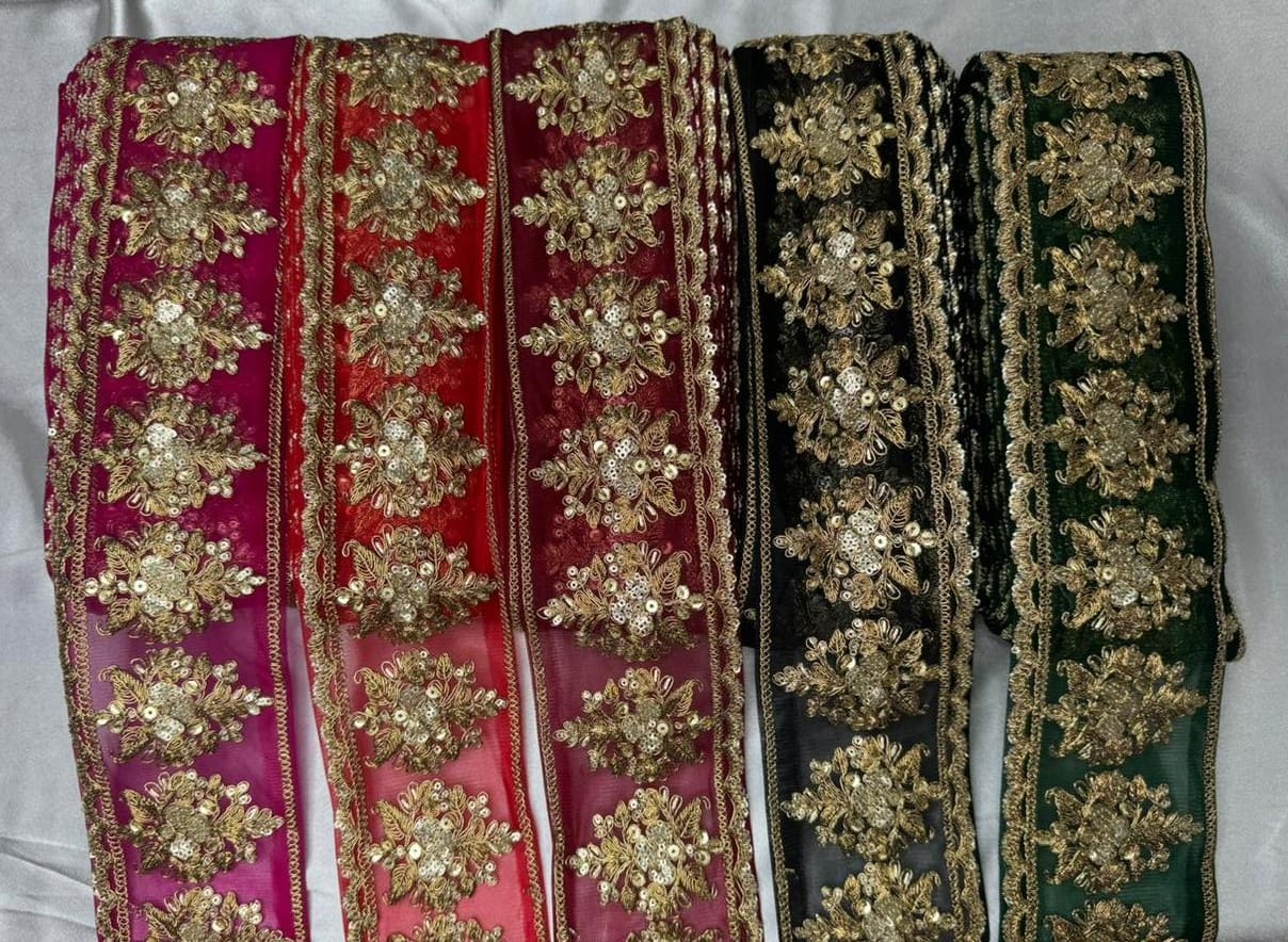Zari and Sequins work Net Base Lace