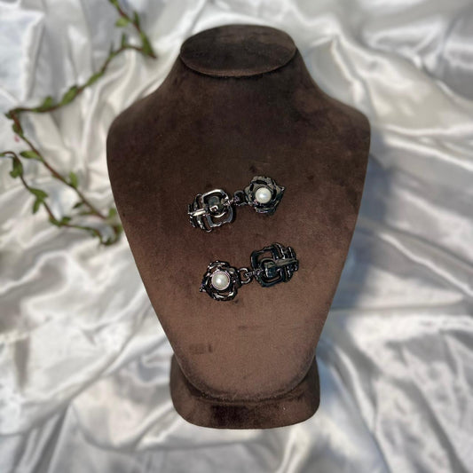 Trending Ranveer Singh Metallic Grey 2 Part Frog Button/Buckle 3 Pieces