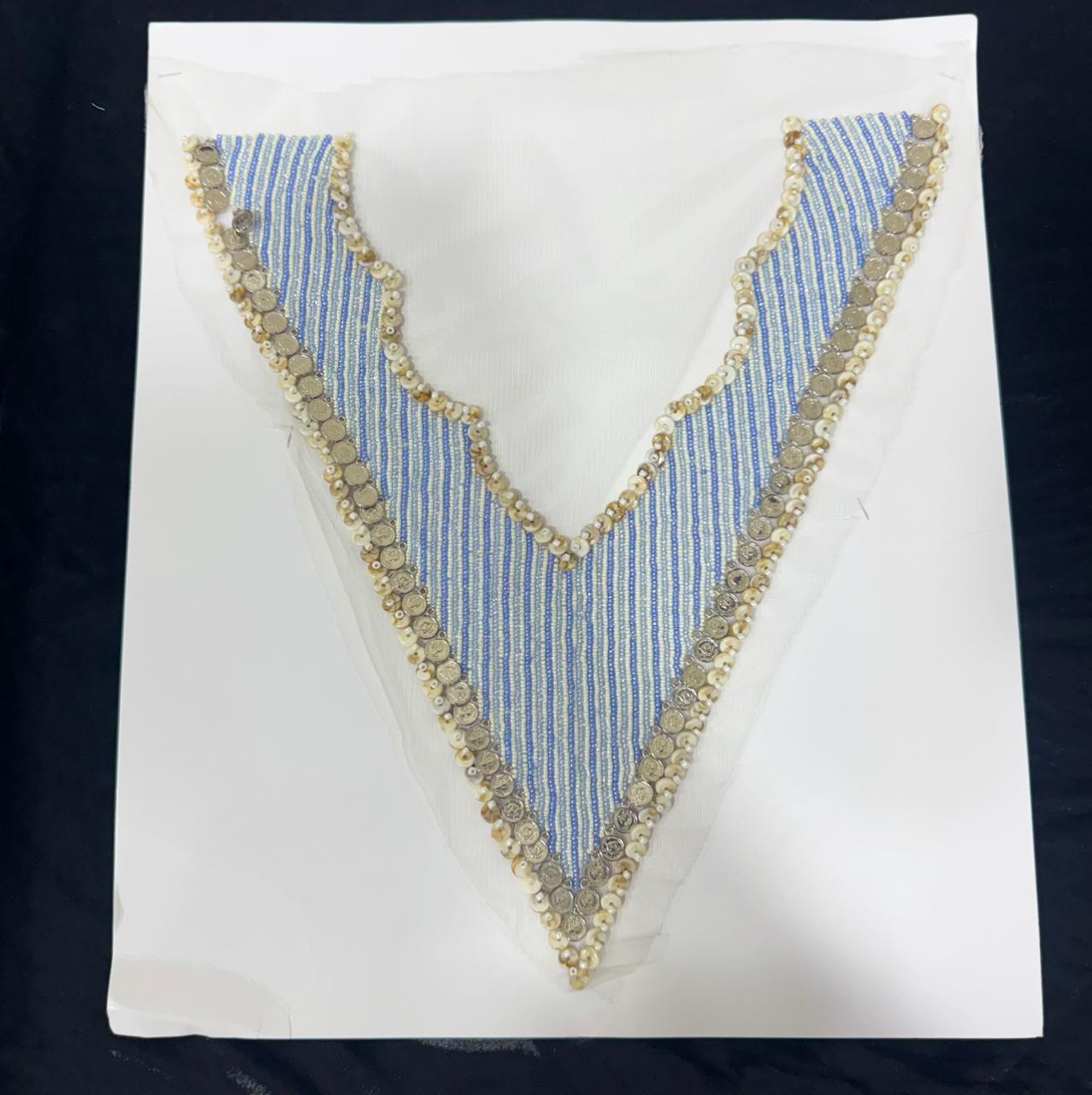 Gorgeous Beads work Neckline Motif Patch