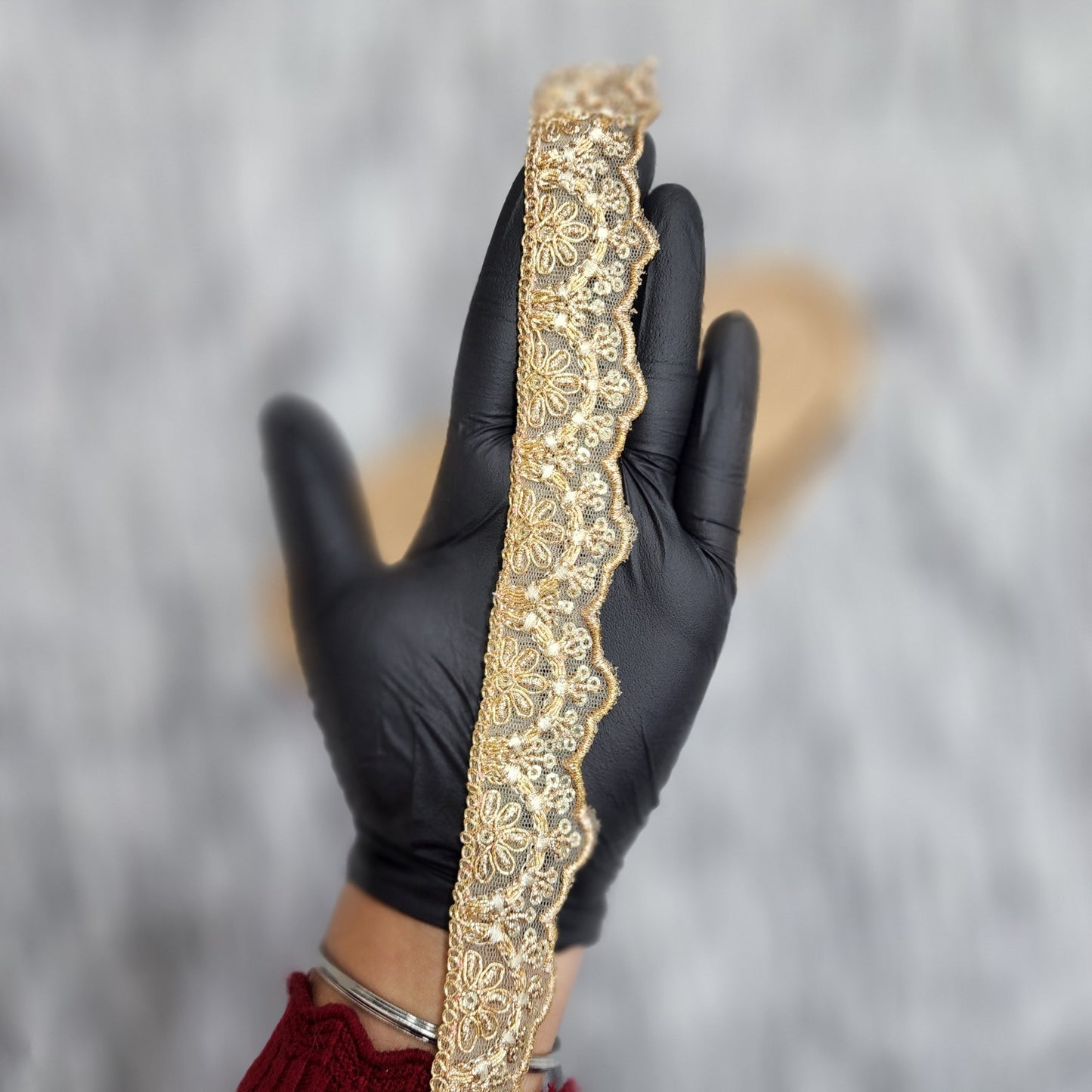 Golden color Fancy Zari Cutwork Lace