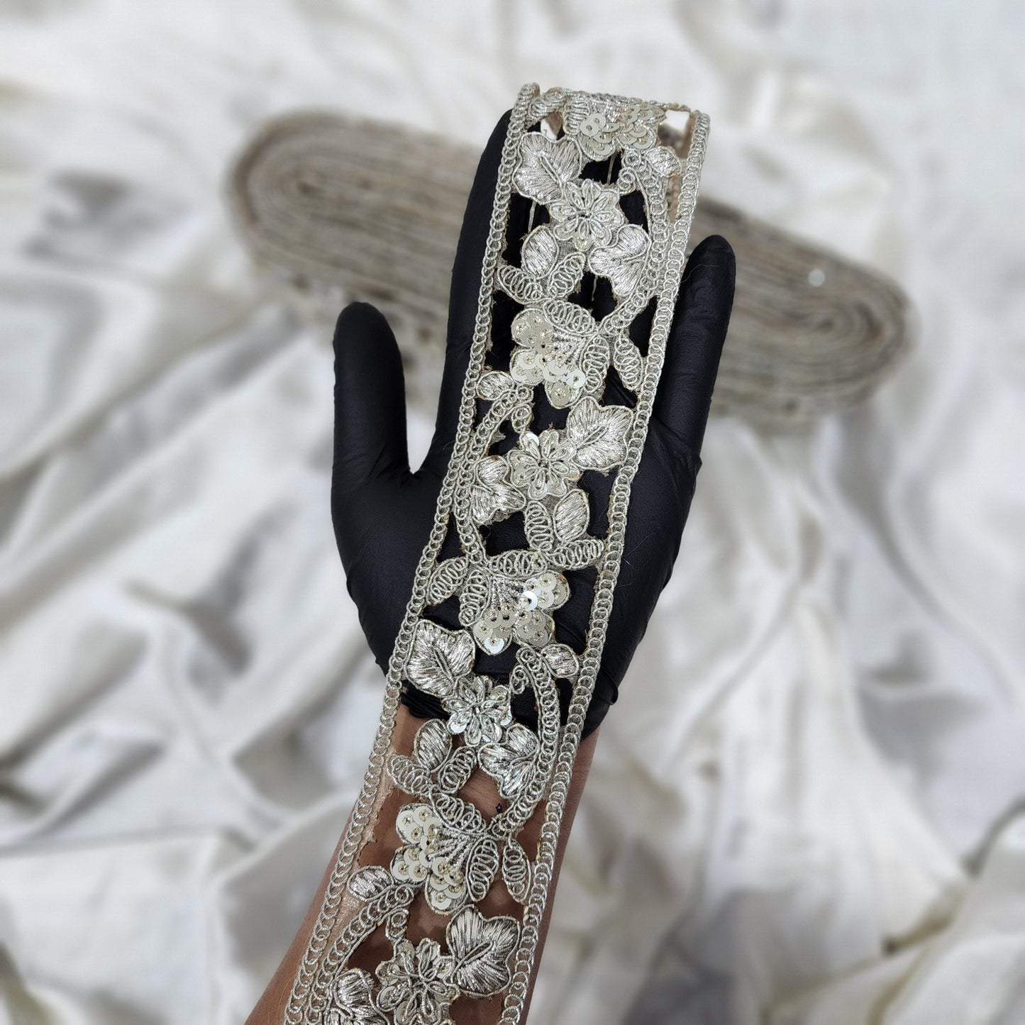 Water Golden color Zari Lace Border
