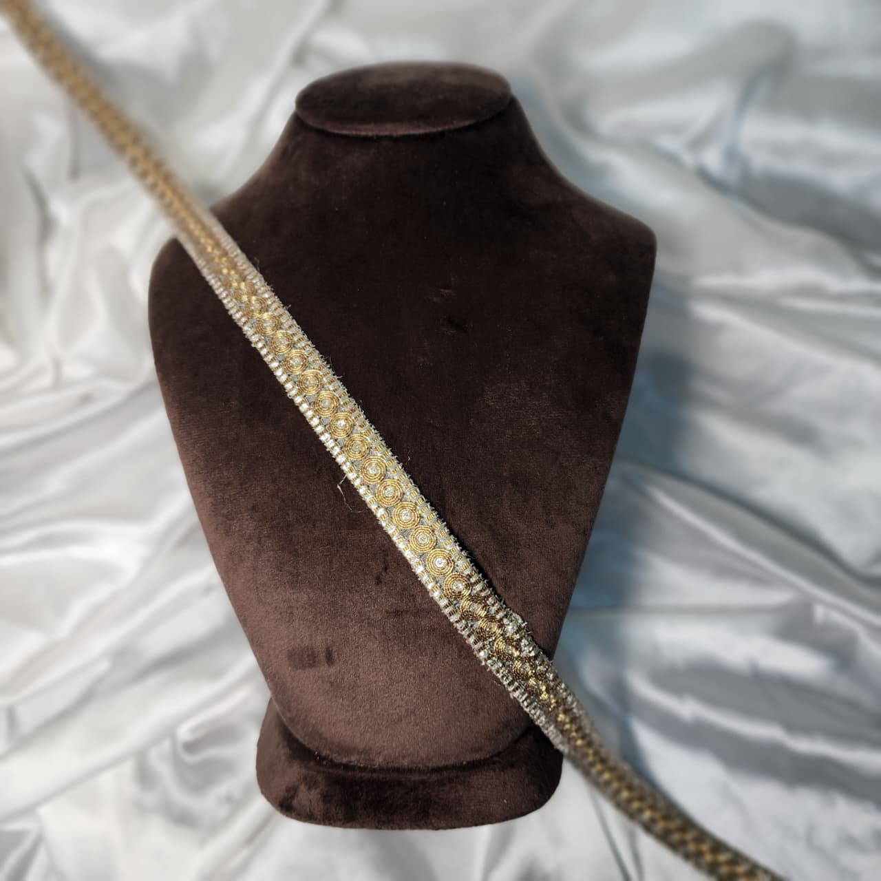 Premium zari work in gold & silver finish Lace