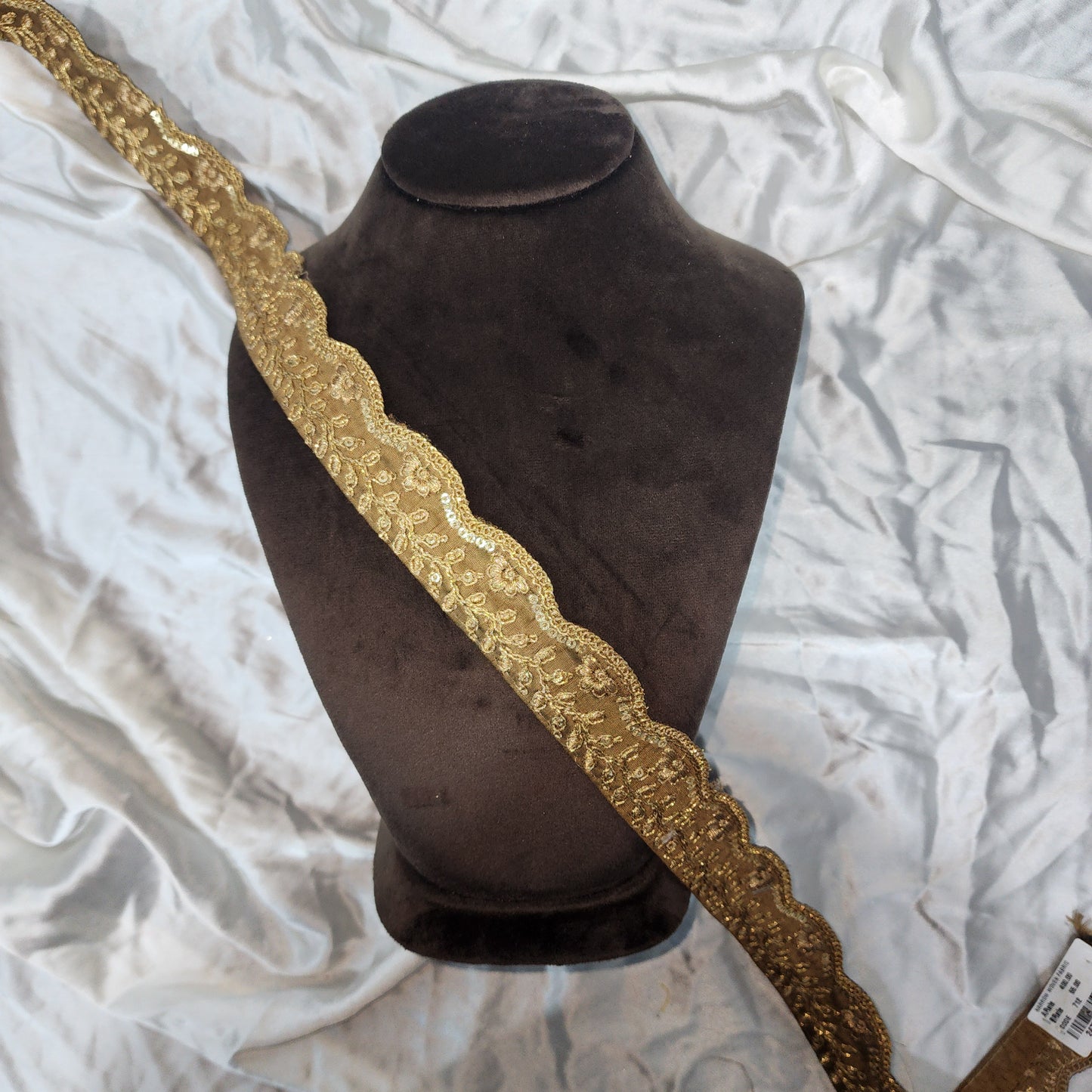 Zari work Gold Embroidered Lace with Sequins