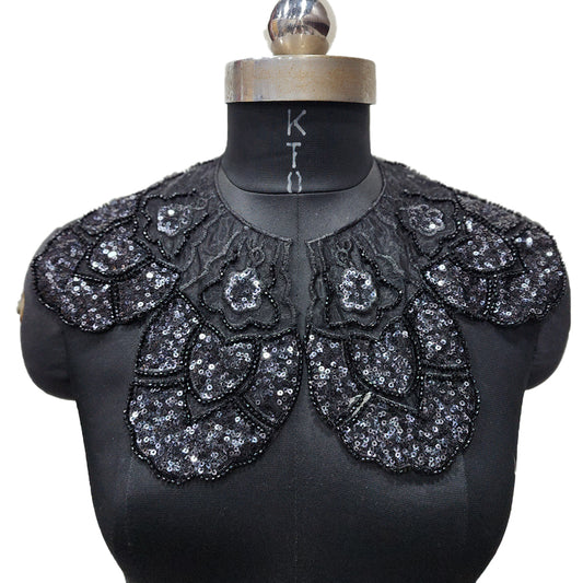 Black Color Sequins work Designer Cape