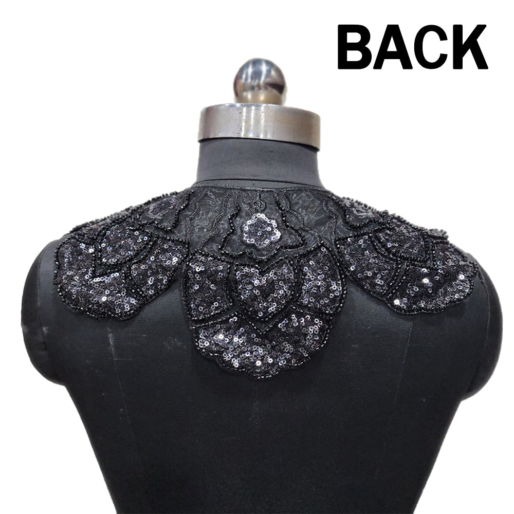 Black Color Sequins work Designer Cape
