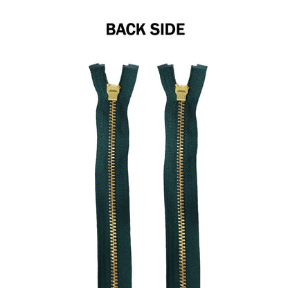 Bottle Green Color Ykk Zip 20 25 inches with golden chain