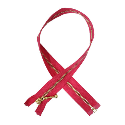 Magenta Color Ykk Zip with golden chain 20 25 inches