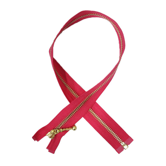 Magenta Color Ykk Zip with golden chain 20 25 inches