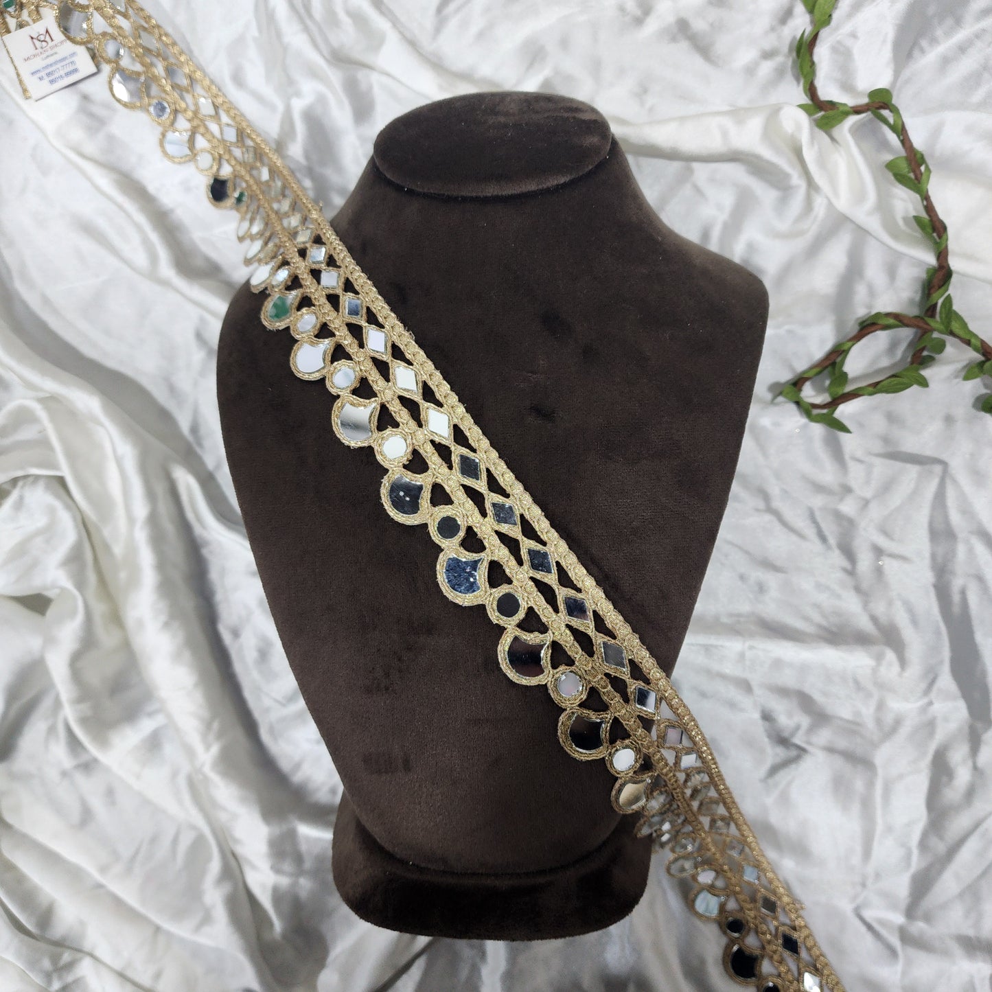 Cutwork Golden Dori Mirror Work Lace Border