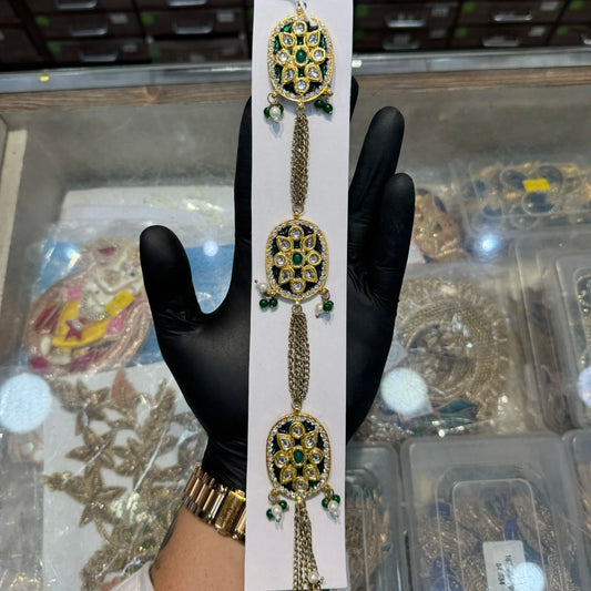 Coloured Kurta Patti Buttons with Kundan Work