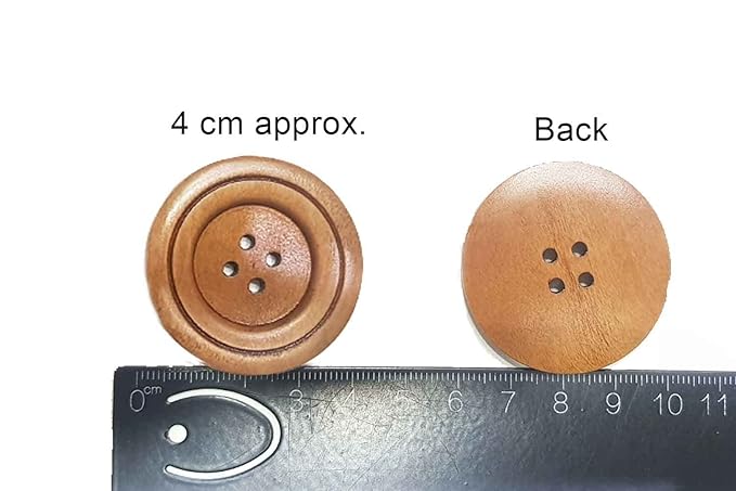 Round Wooden Buttons (10 Pieces)