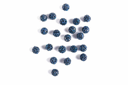 Fancy Round Zircon Ball Buttons (20 Pieces)