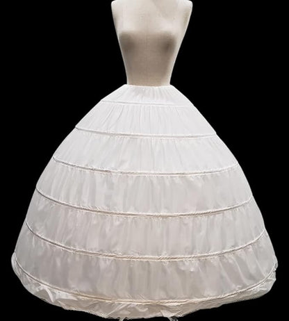 Mohan Shoppe Crinoline Underskirt Crinoline Petticoat Ball Gown Skirt Slips for Lehenga, Sarees, Gowns, Wedding Dress, Skirts etc. (Free Size) (6 Hoop)