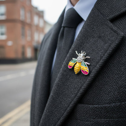Multicolor Bee Shaped Brooch