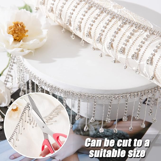 Rhinestone Tassel Chain Irregular Style Diamond Crystal Long Trim