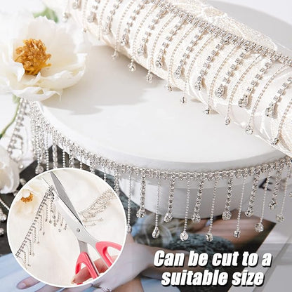 Rhinestone Tassel Chain Irregular Style Diamond Crystal Long Trim