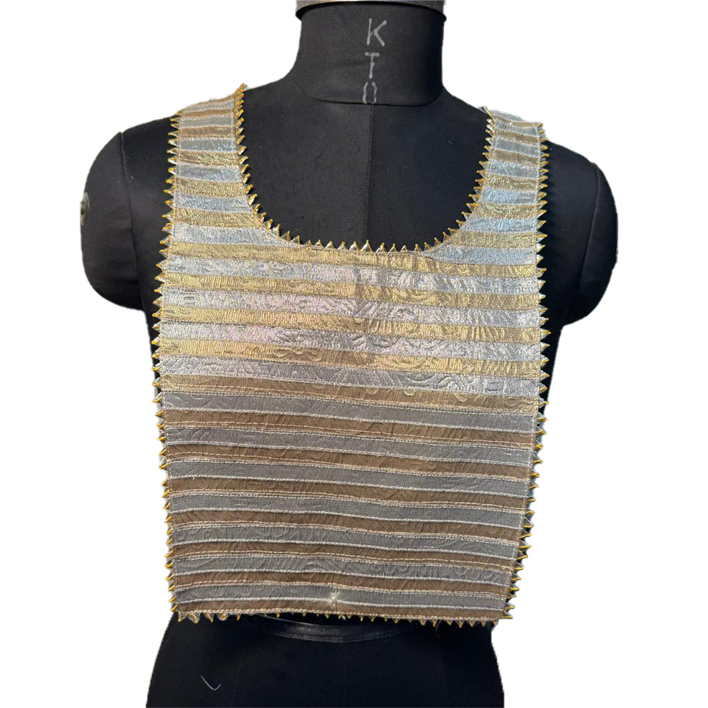 Deep U Neck Gota Patti Patch with Sleeves Work