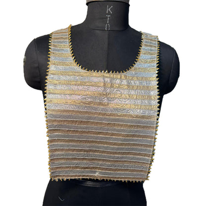 Deep U Neck Gota Patti Patch with Sleeves Work