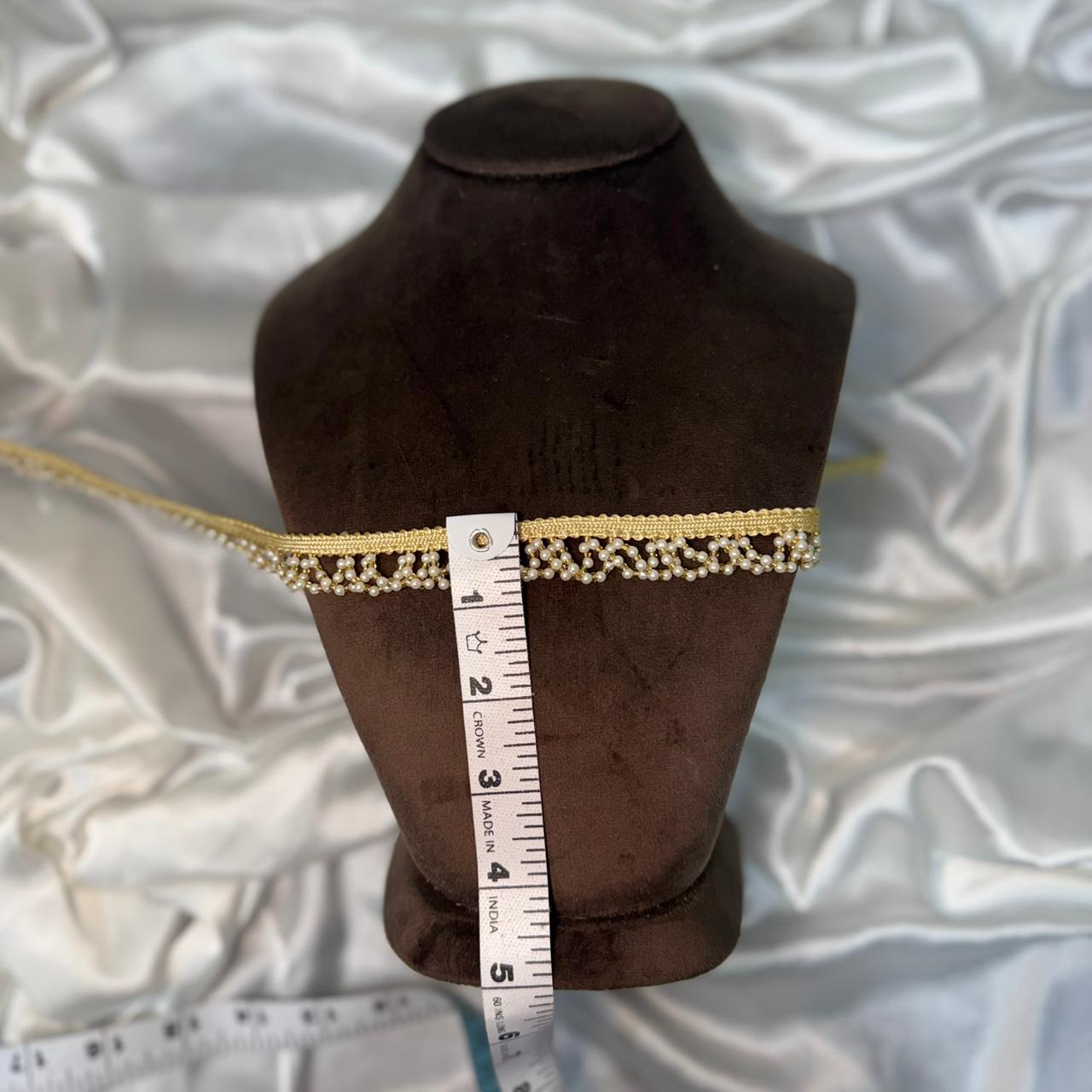 Designer Gold & Pearl work Lace Border