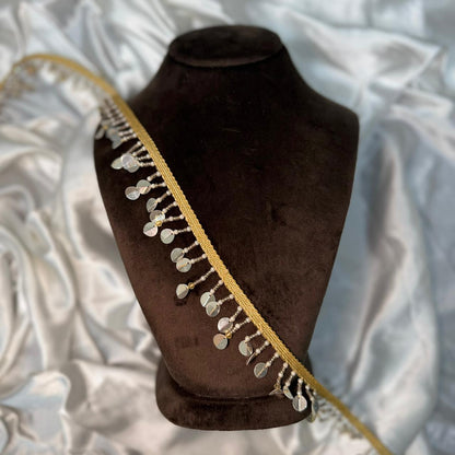 Gold Border with Silver Hanging Coin Lace