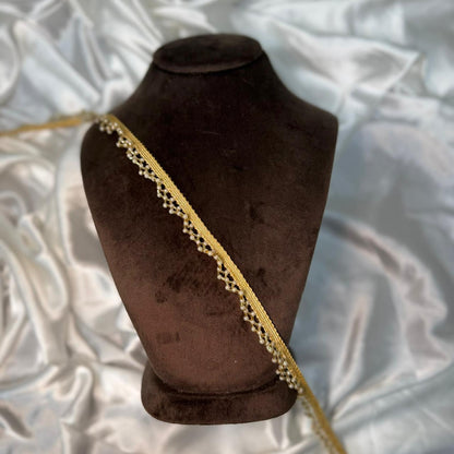 Traditional Gold Pearl Drop Lace Border