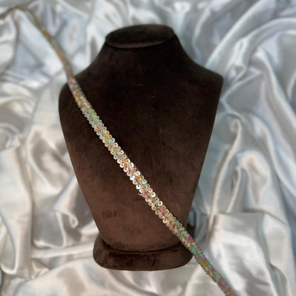 Pastel Multicolor Sequin Decorative Lace Border
