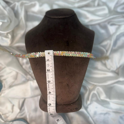 Pastel Multicolor Sequin Decorative Lace Border