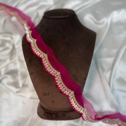 Designer Embroidered Lace with Pearl Work