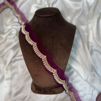 Designer Embroidered Lace with Pearl Work