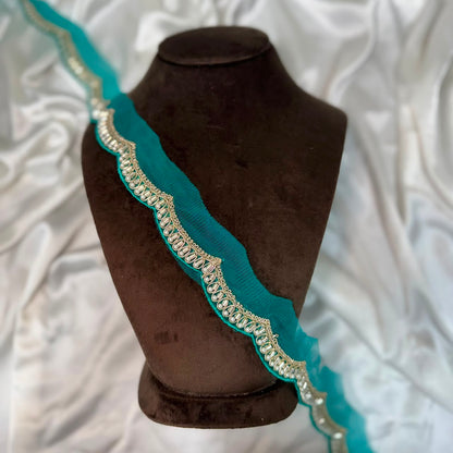 Designer Embroidered Lace with Pearl Work